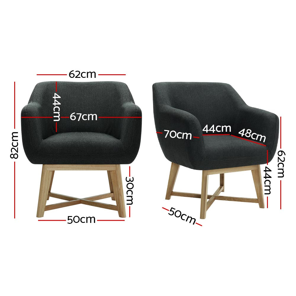 Callan Tub Accent Chair – Grey / Charcoal