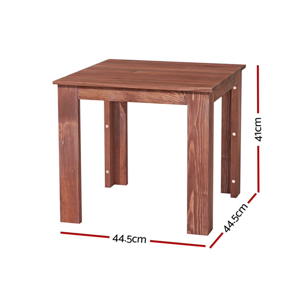 Coastal Wooden Side Table – Brown – 41 cm