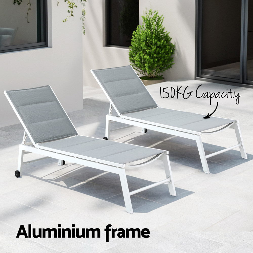 Marina Textilene Sun Lounger – White – 150 kg