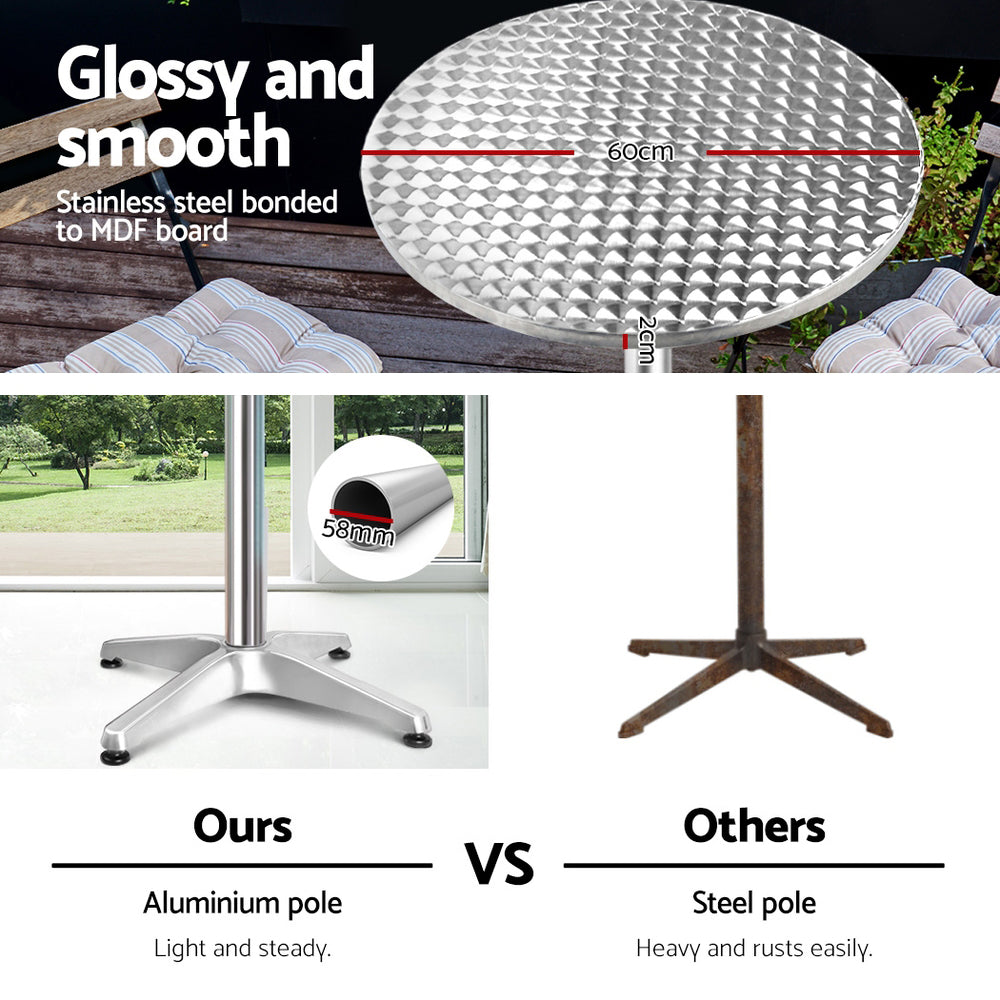 Altara Outdoor Bar Tables – Silver – Set of 4