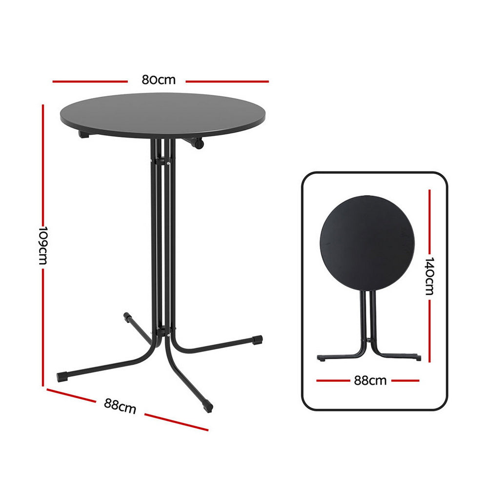 Eclipse Folding Bar Table – Black – 80 cm