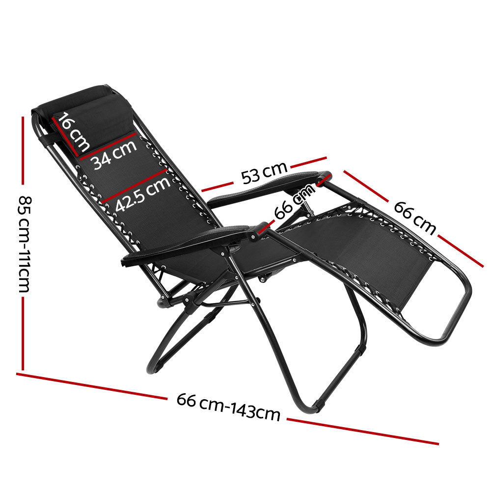 Atlas Zero Gravity Reclining Chairs – Black – Set of 2