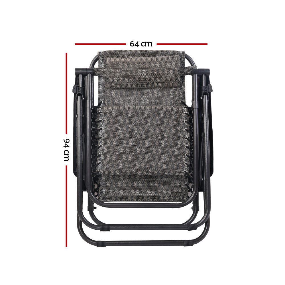Atlas Zero Gravity Reclining Chairs – Grey – Set of 2