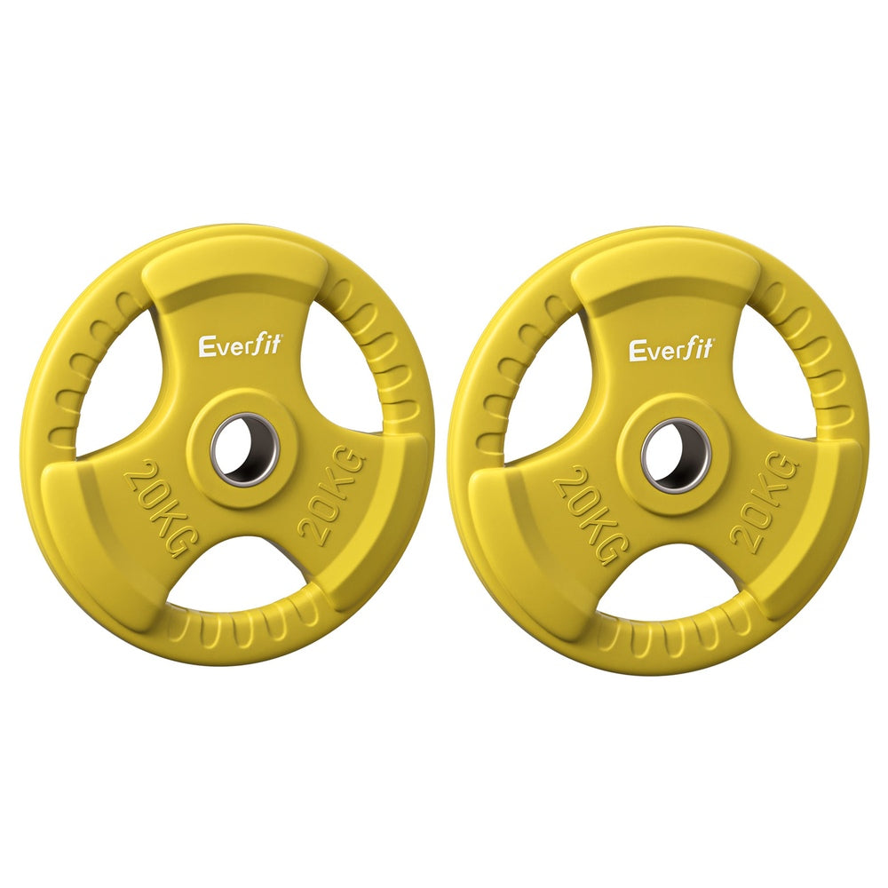 Everfit Olympic Weight Plates – Yellow – Set of 2