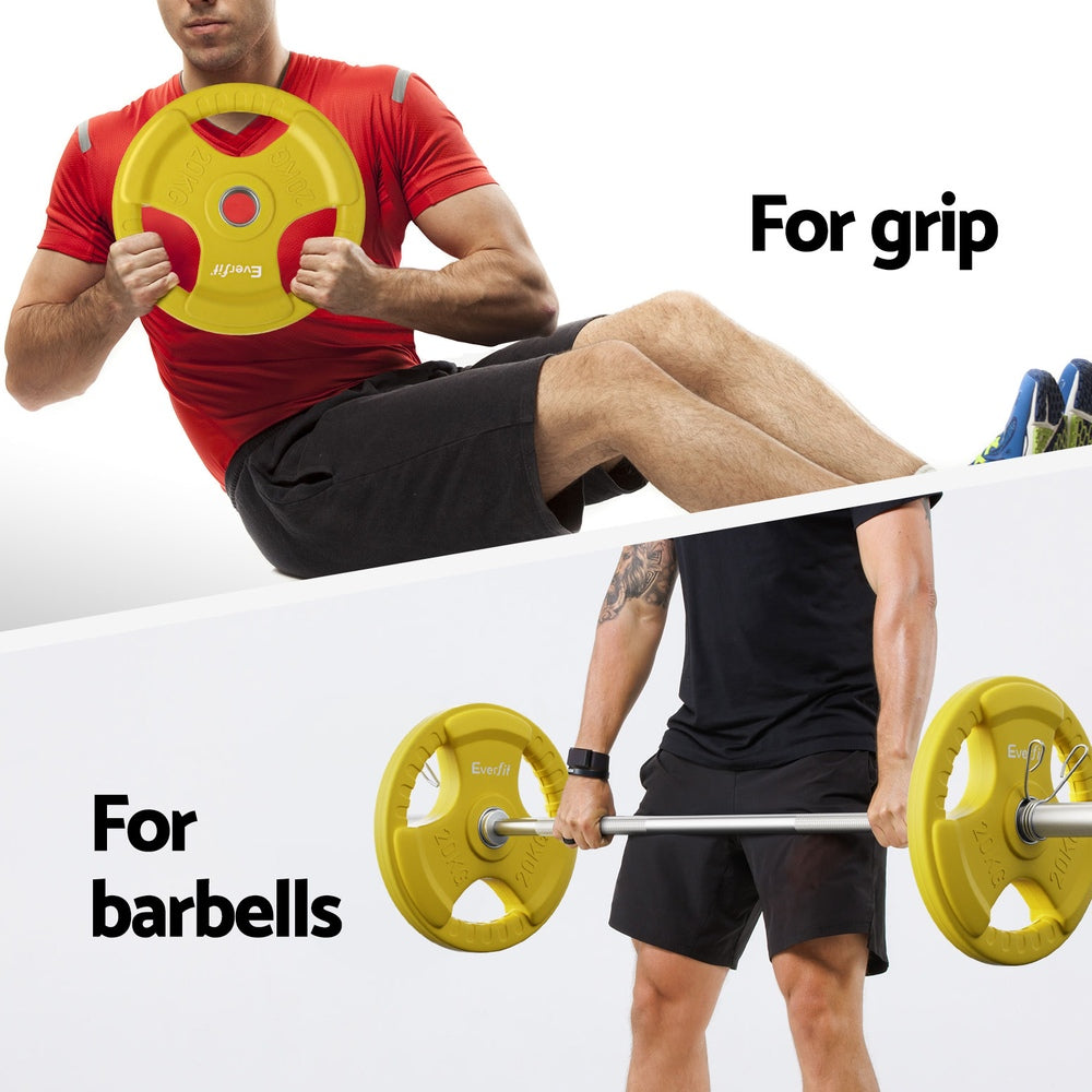 Everfit Olympic Weight Plates – Yellow – Set of 2