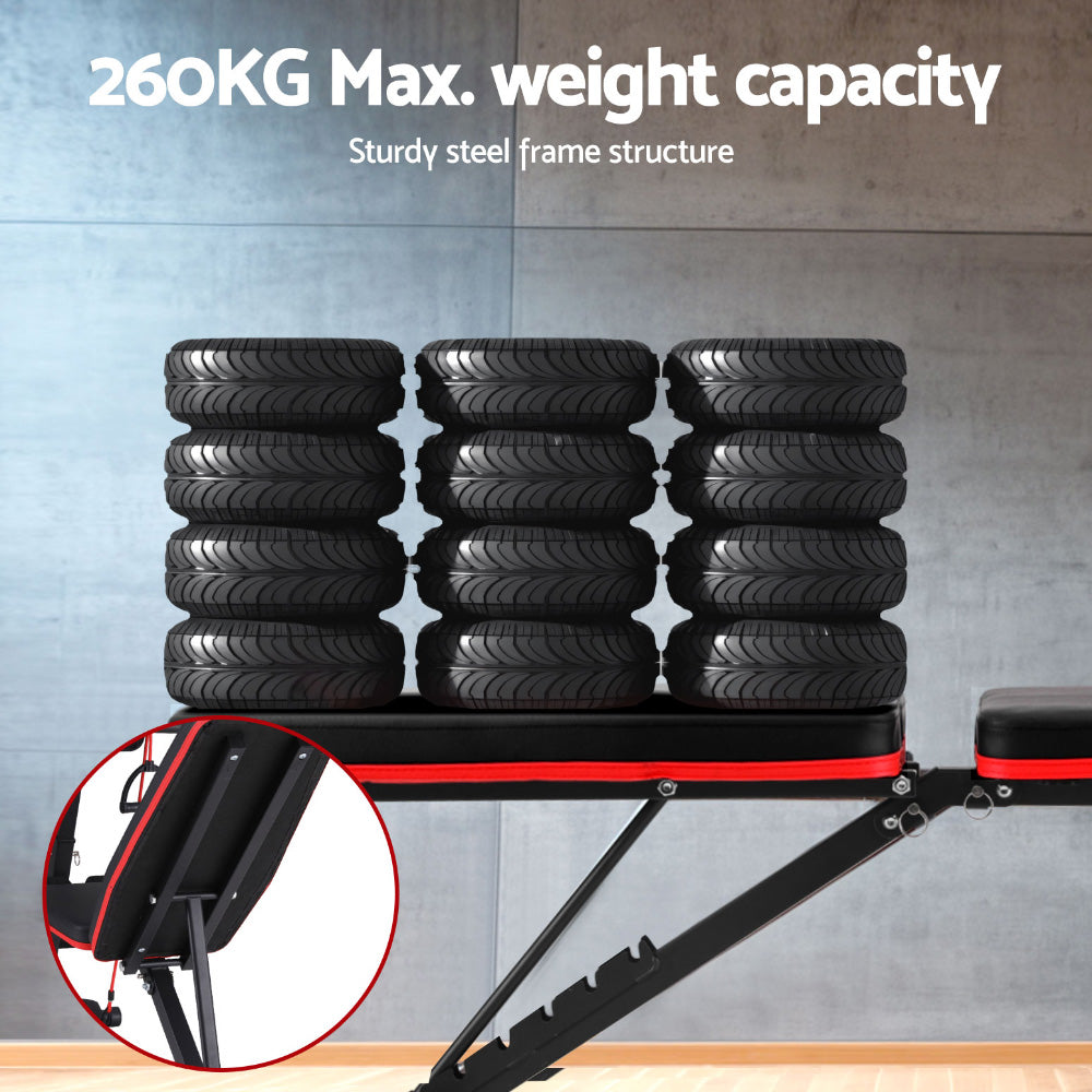 Brennan Adjustable Weight Bench – Black – 260 kg Capacity