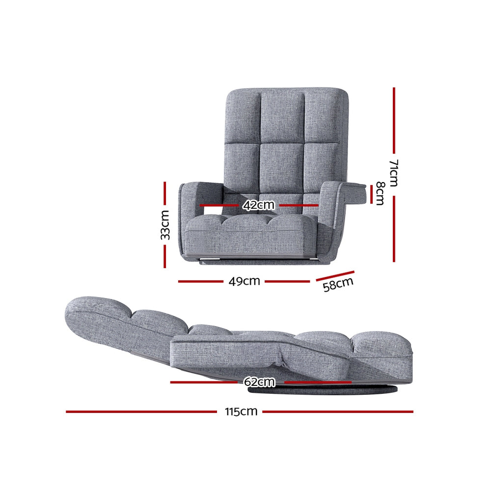 Alderon Floor Lounge Chair – Grey – Swivel