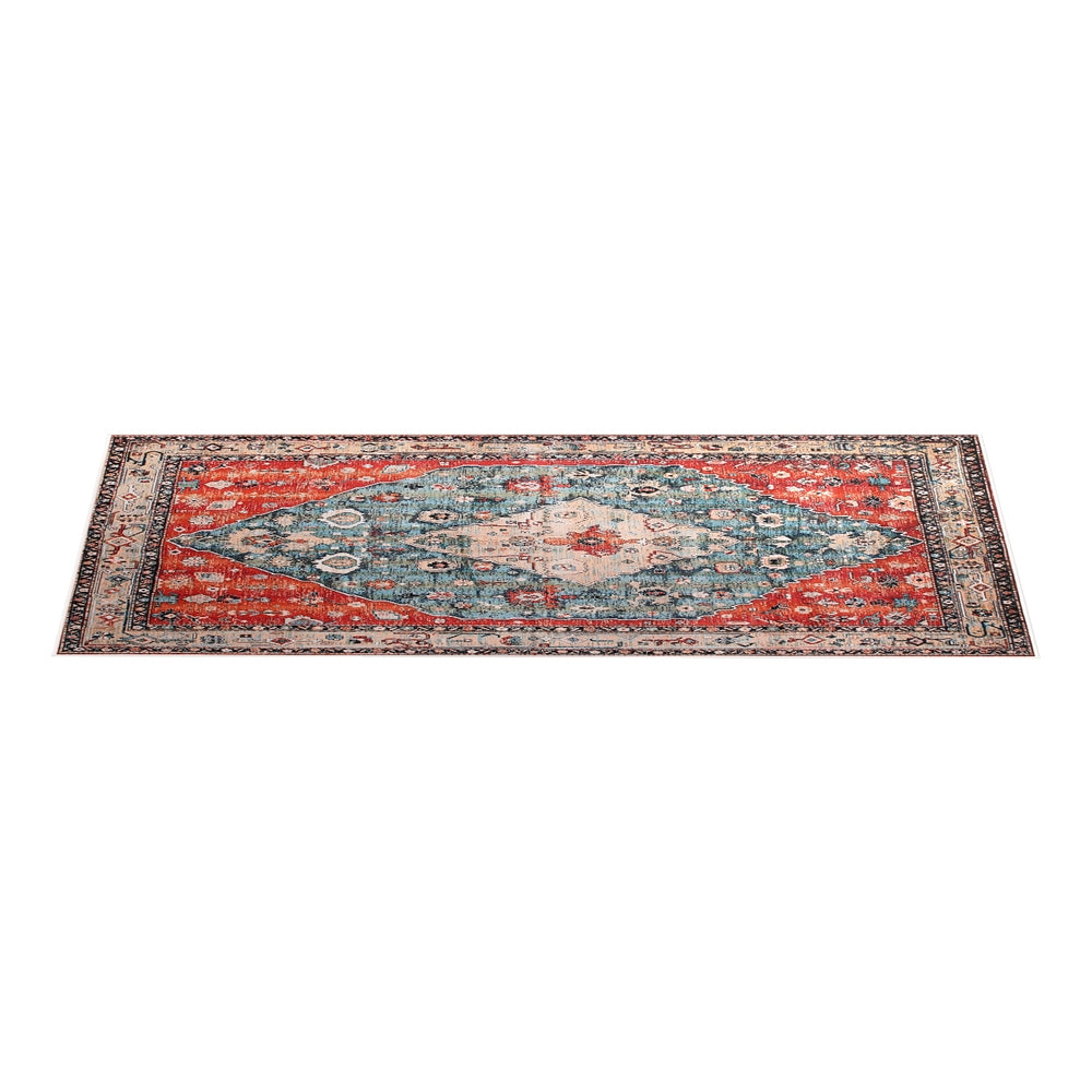 Kensington Geometric Washable Rug – Red – 160 × 230 cm