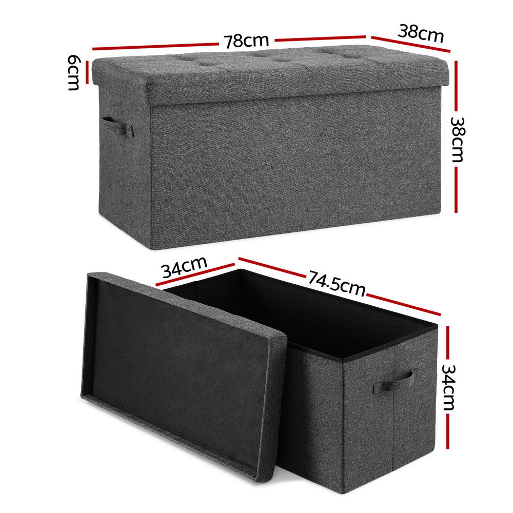 Vega Storage Ottoman – Grey – 76 cm