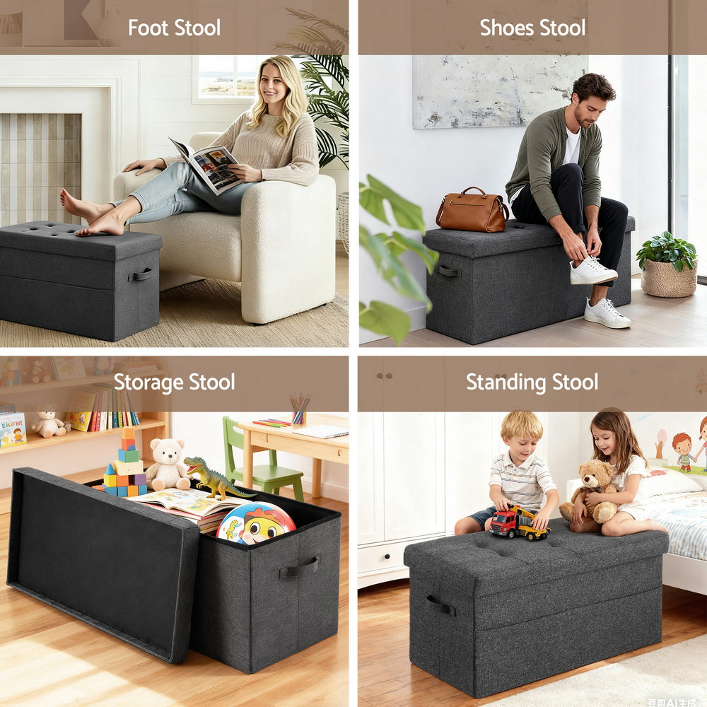 Vega Storage Ottoman – Grey – 76 cm