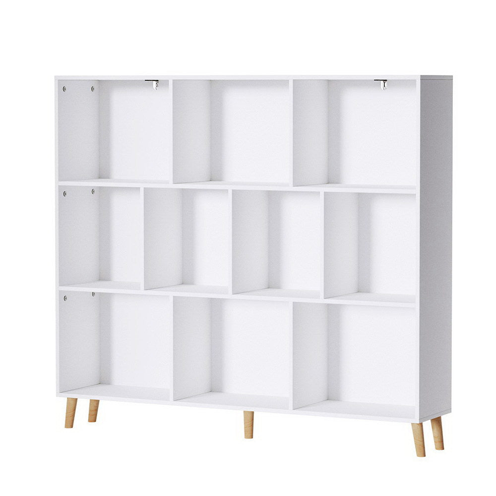 Cora 3-Tier Cube Bookshelf – White & Pine – 107 cm