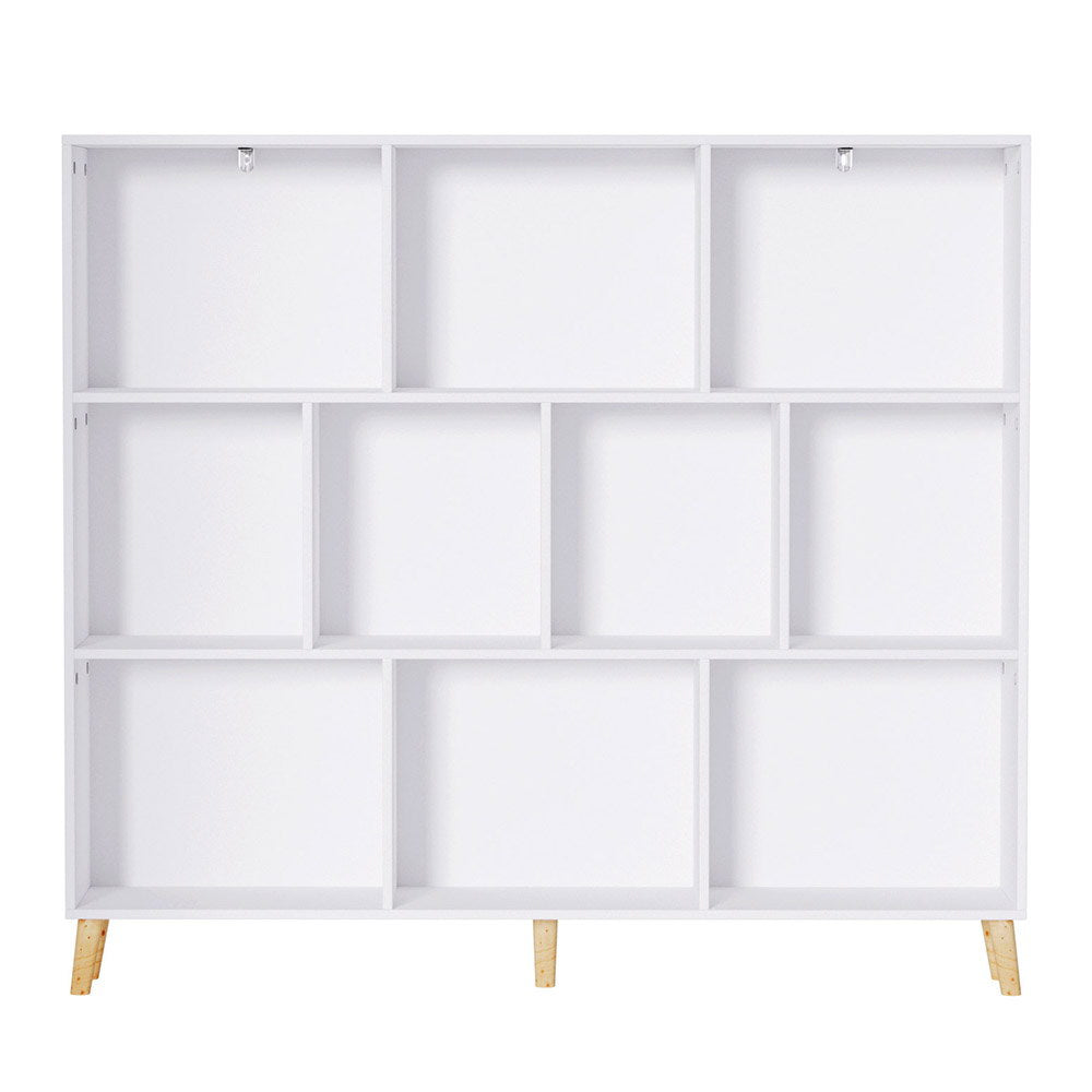 Cora 3-Tier Cube Bookshelf – White & Pine – 107 cm