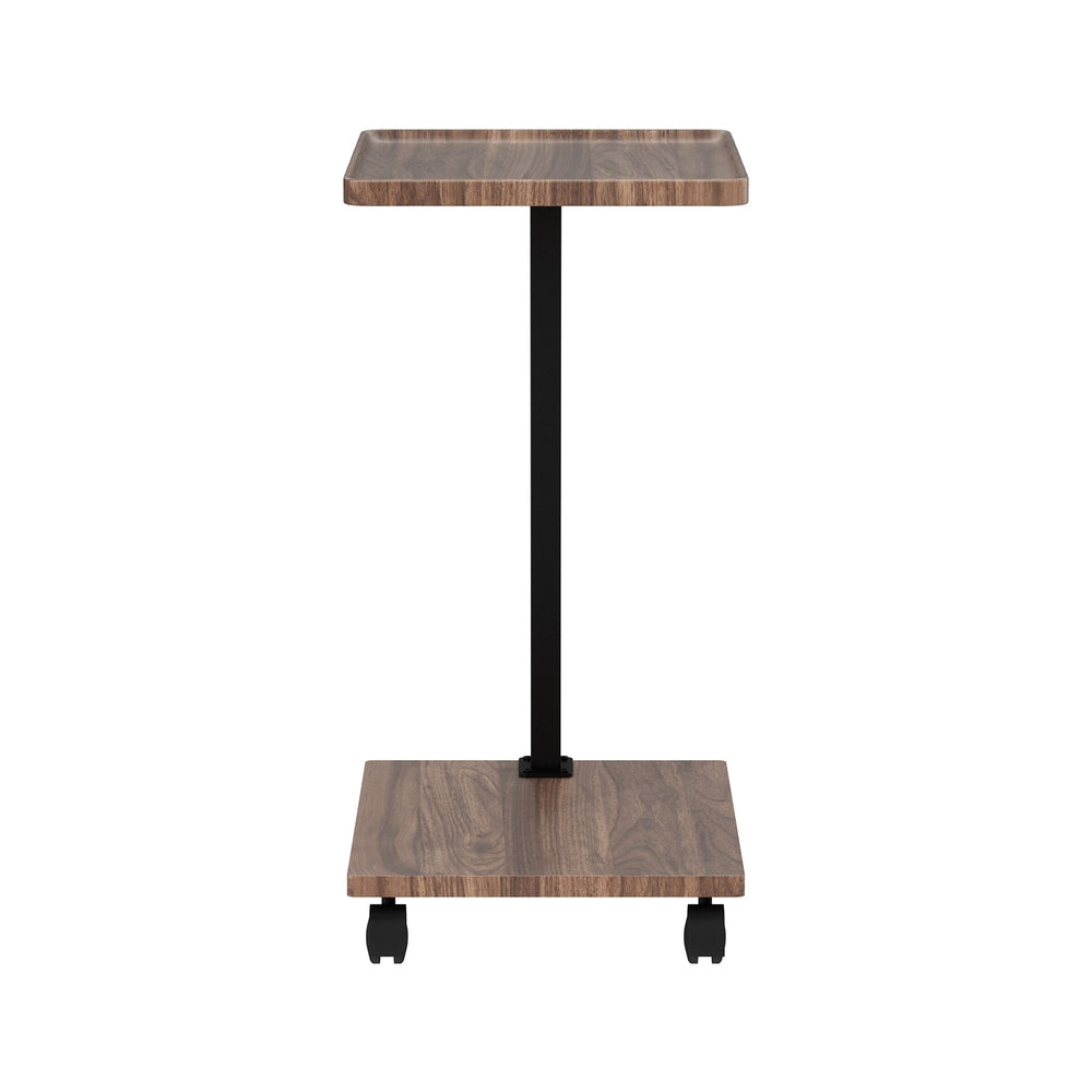 Mobile C-Shaped Coffee Table – Brown / Wood – 30 cm
