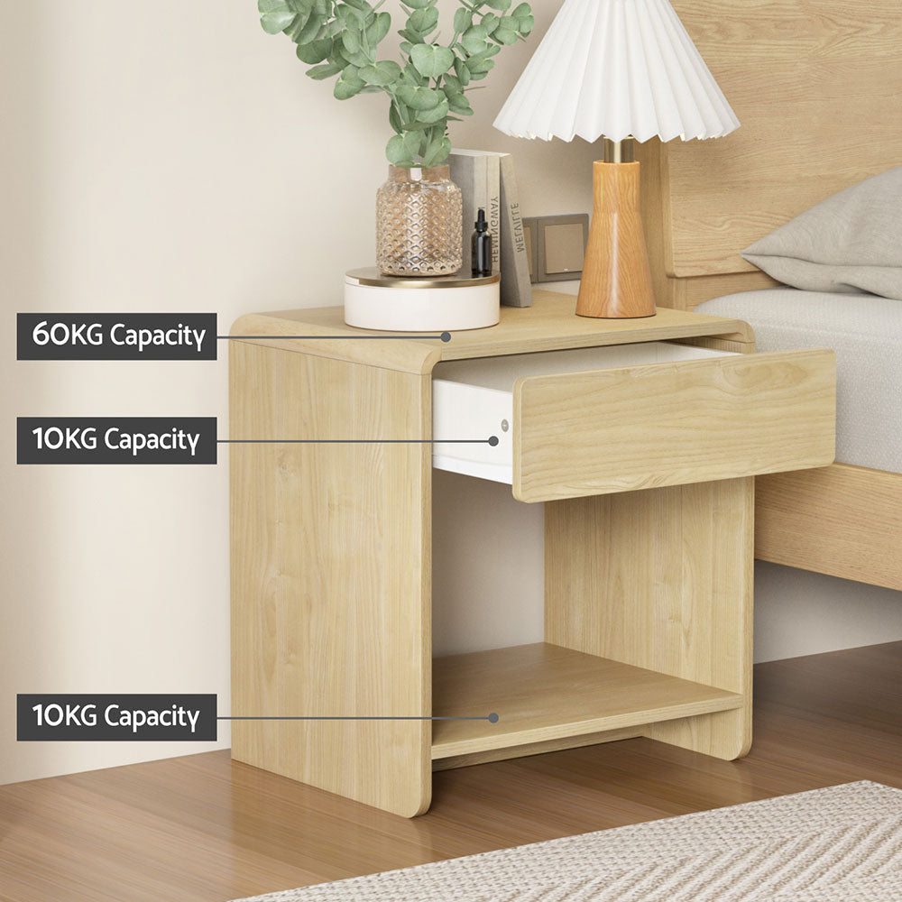 Alderon Bedside Table – Pine – 50 cm