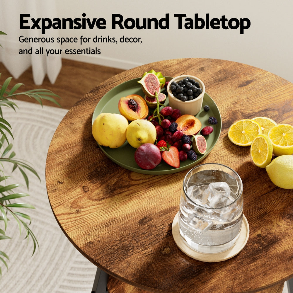 Alderon Industrial Bar Table – Brown / Wood – 95 cm