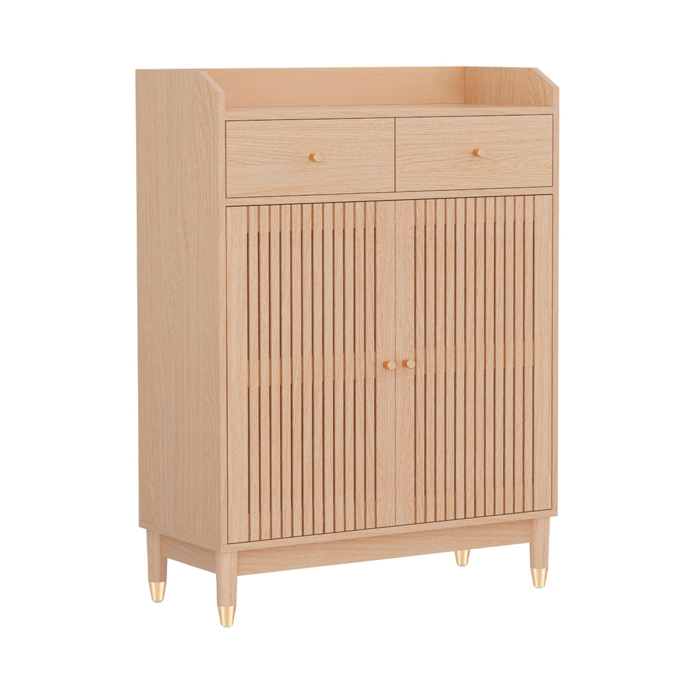 Hudson 4-Tier Shoe Cabinet – Pine – 16 Pairs