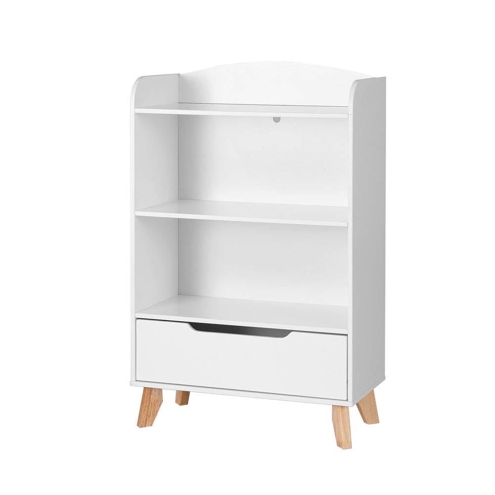 Bellmont Kids Bookshelf with Drawer – White – 3 Tier