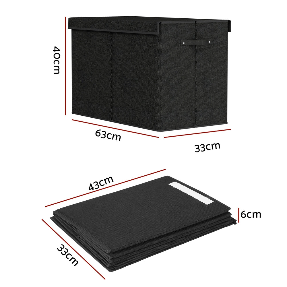 Aria Foldable Toy Storage Box – Black – Large