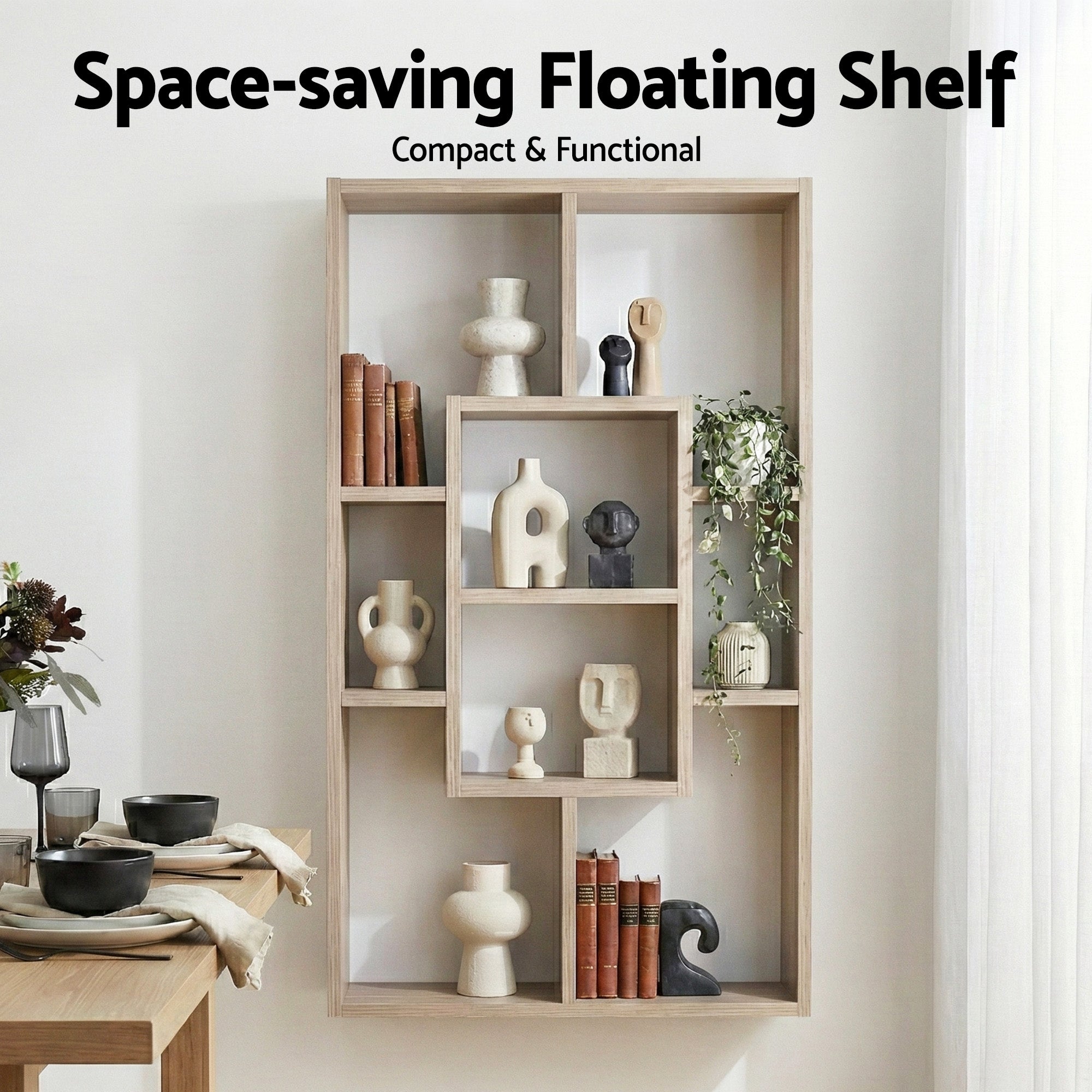 Hudson Floating Display Shelf – Wood – 85 cm