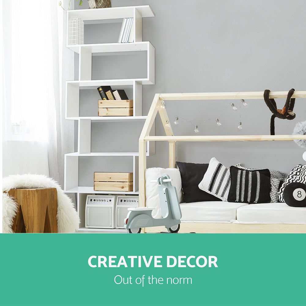 Cascade 6-Tier Display Shelf – White – 192 cm