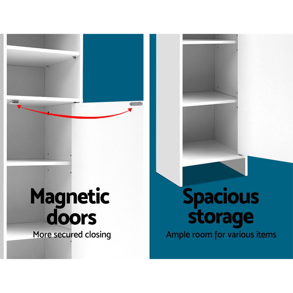 Meridian Tall Storage Cabinet – White – 185 cm