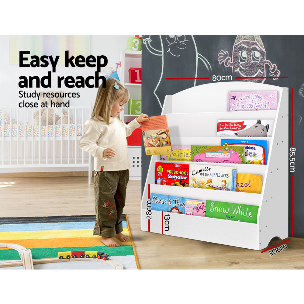 Haven 5 Tier Kids Bookshelf – White