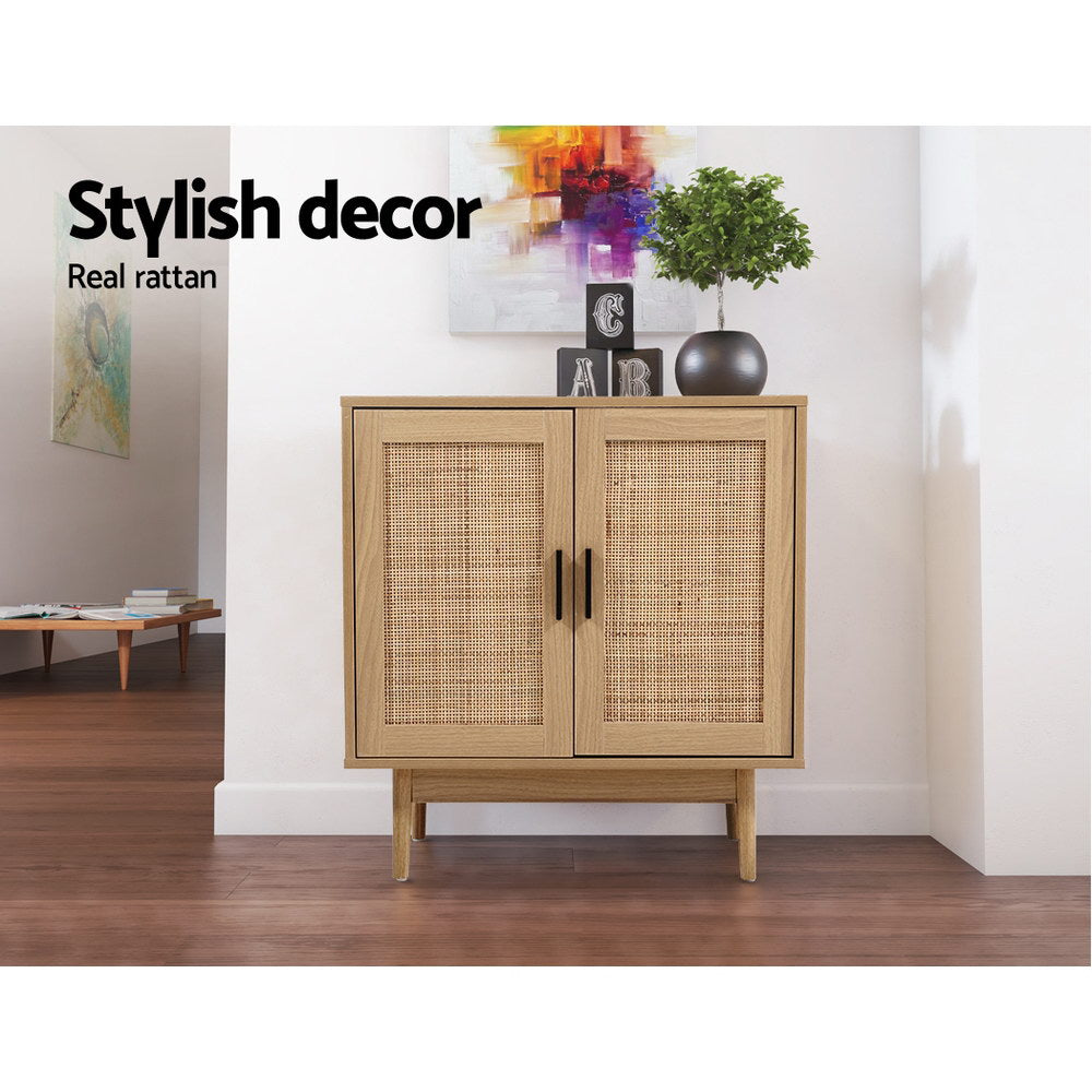 Briony Rattan Buffet Sideboard – Oak – 70 cm