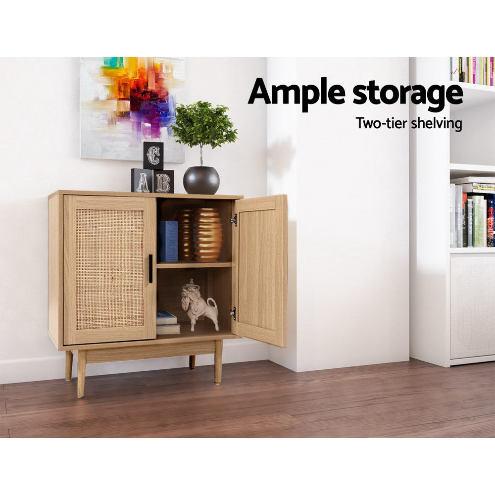 Briony Rattan Buffet Sideboard – Oak – 70 cm