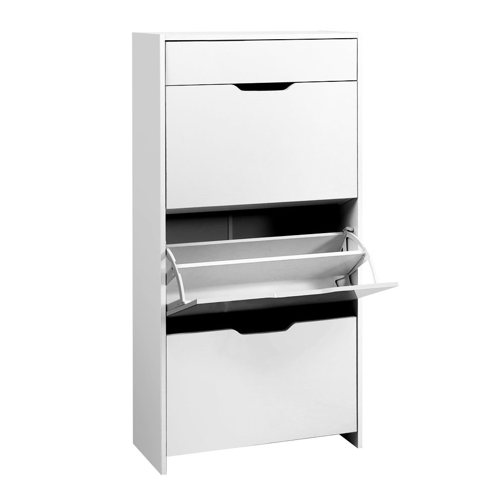 Luna Shoe Cabinet – White – 24 Pairs