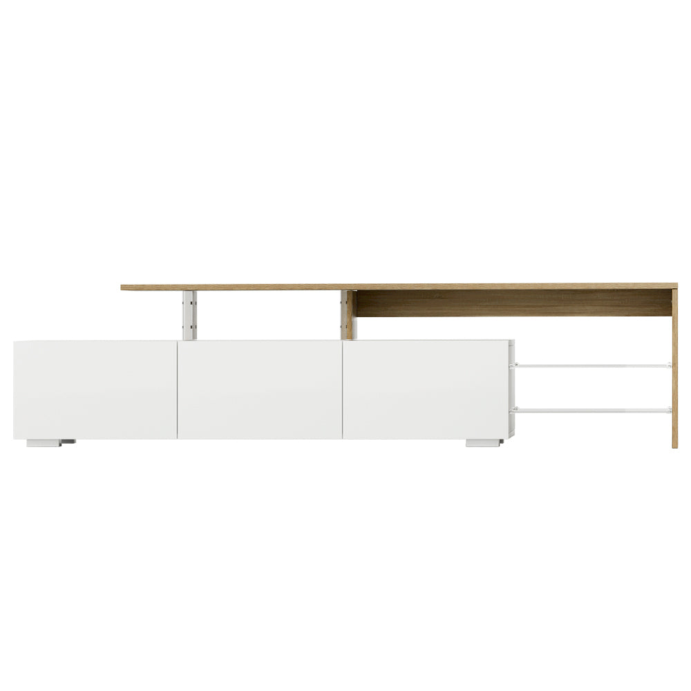 Atlas TV Cabinet Entertainment Unit – White & Wood – 180 cm