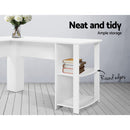 L-Shape Computer Desk with shelfing - White