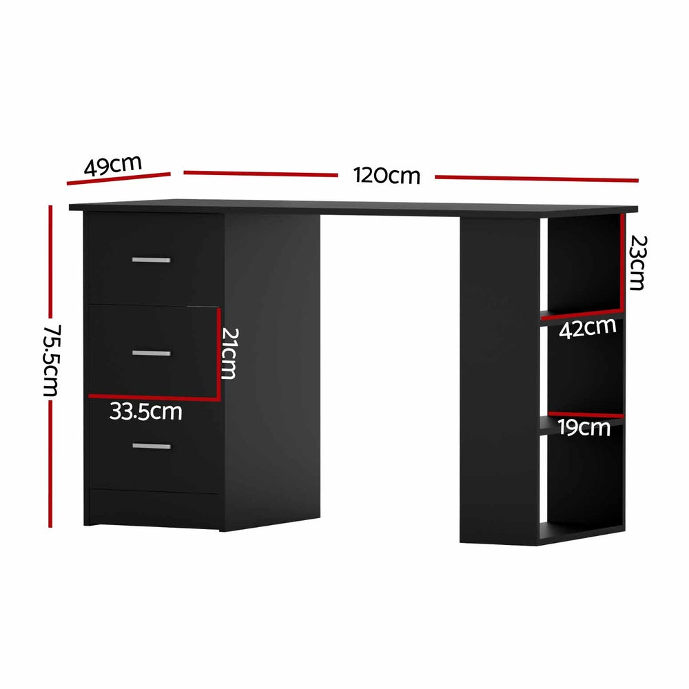 Breton Computer Desk – Black – 120 cm