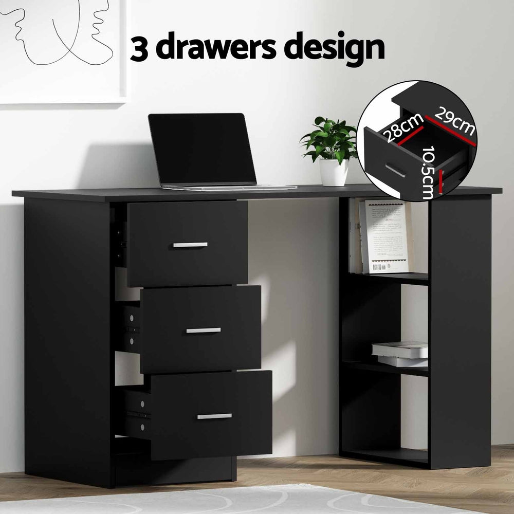 Breton Computer Desk – Black – 120 cm