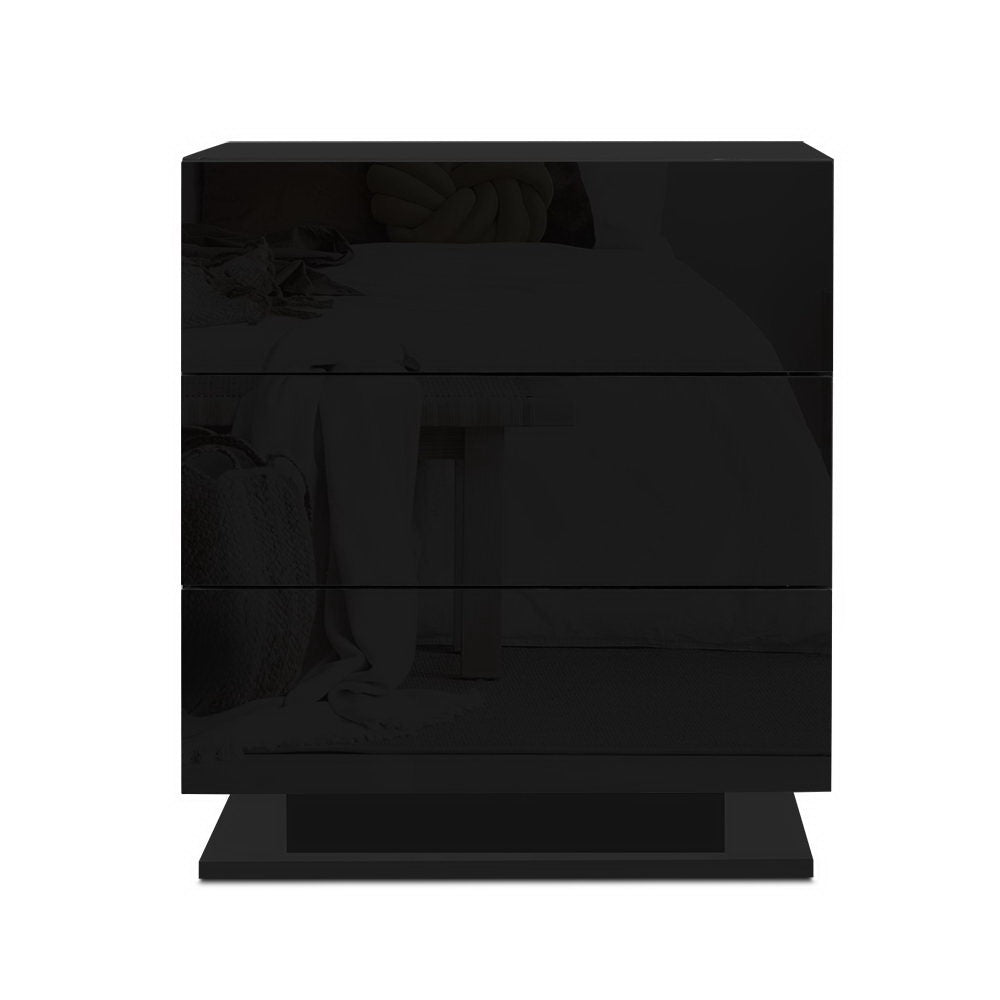 Atlas LED Bedside Tables – Black – Set of 2