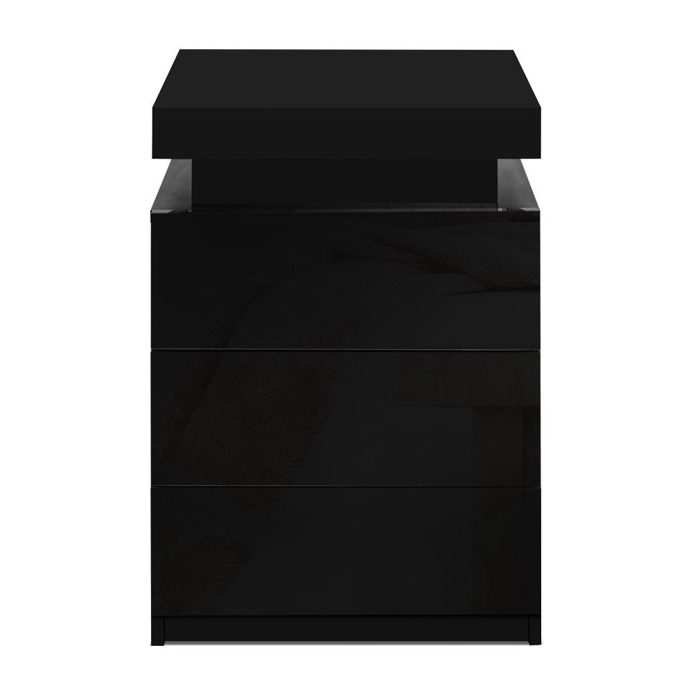 Arlo LED Bedside Tables – Black – Set of 2