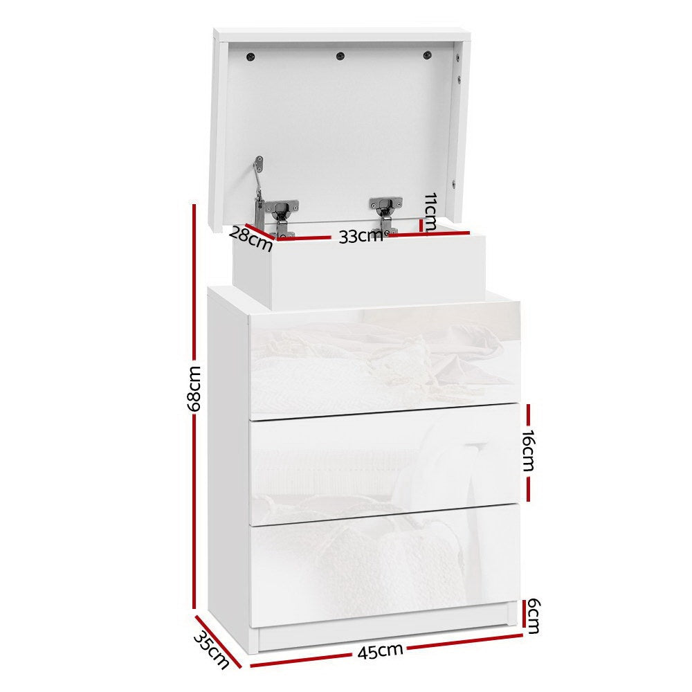 Nova LED Bedside Tables – White – Set of 2