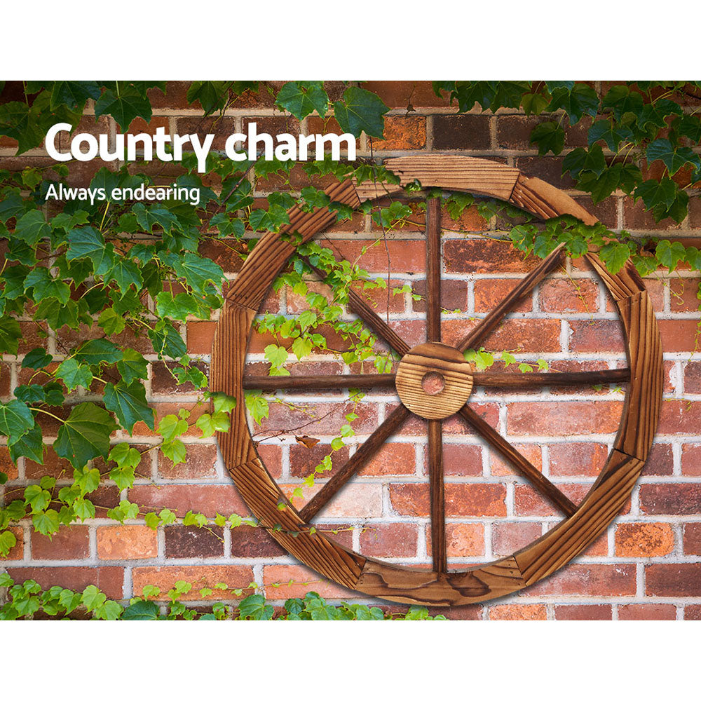 Heritage Wooden Wagon Wheel Ornaments – Set of 2