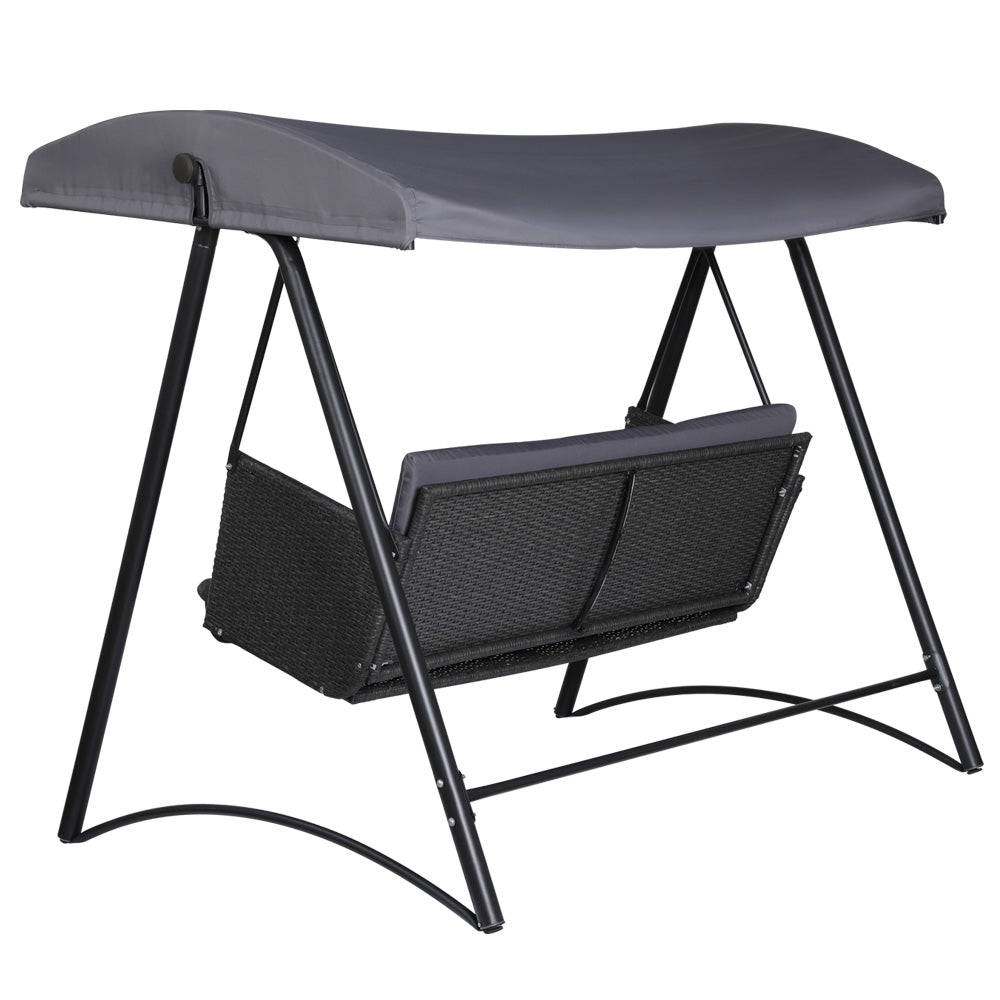Cordelia Rattan Swing Chair – Grey – 3 Seater