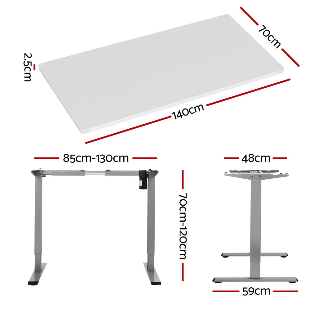Veron Electric Sit Stand Desk – White – 140 cm