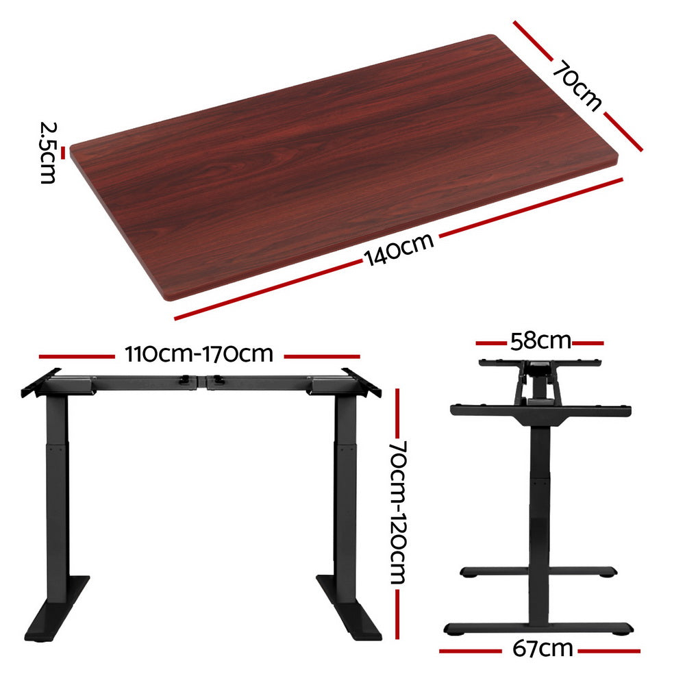 Volos Electric Sit Stand Desk – Brown – 140 cm