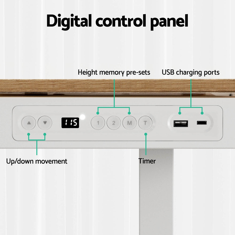 Hudson Electric Sit Stand Desk – Brown / Wood – 120 cm