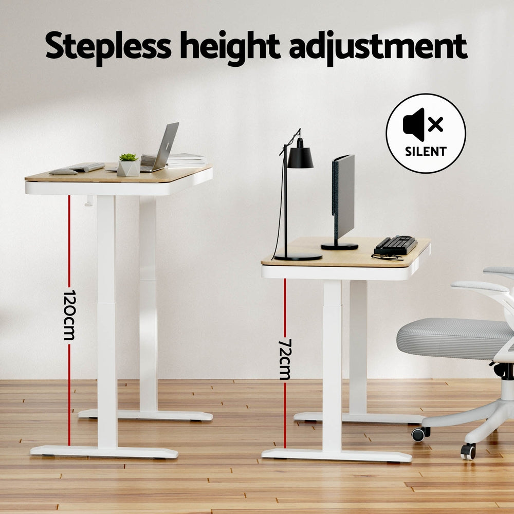 Hudson Electric Sit Stand Desk – Brown / Wood – 120 cm