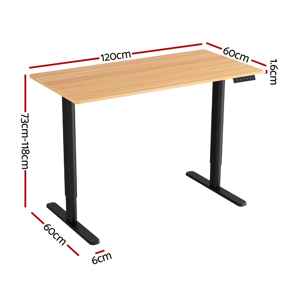 Haven Electric Standing Desk – Black – 120cm