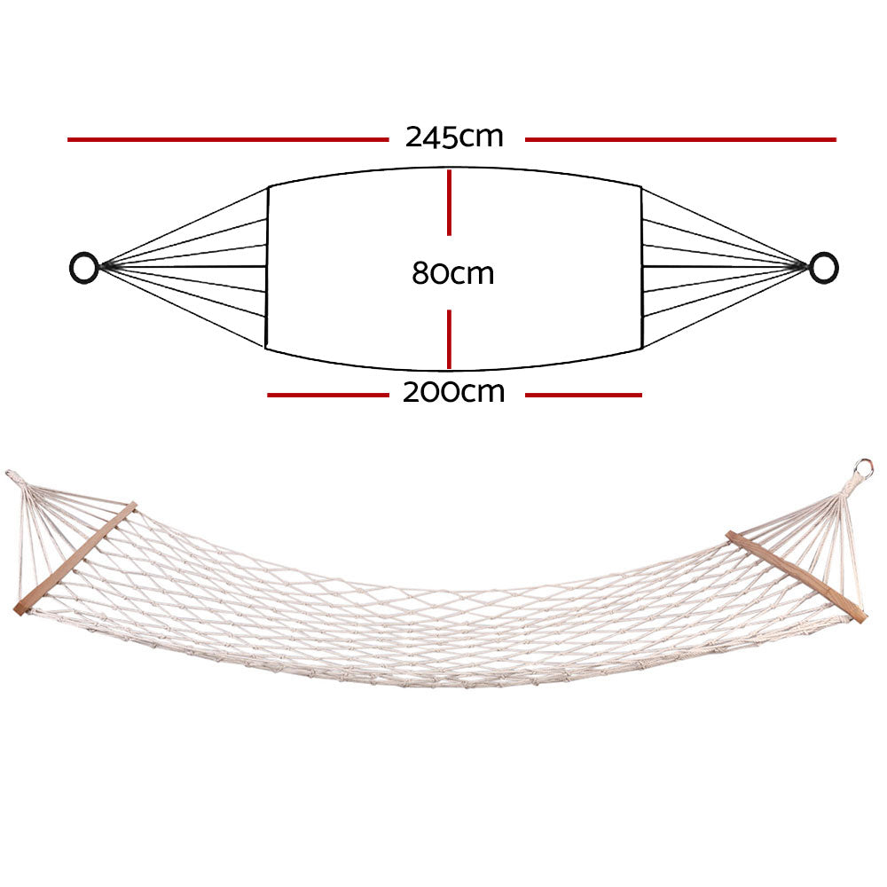 Riviera Cotton Rope Hammock – Cream – 245 cm