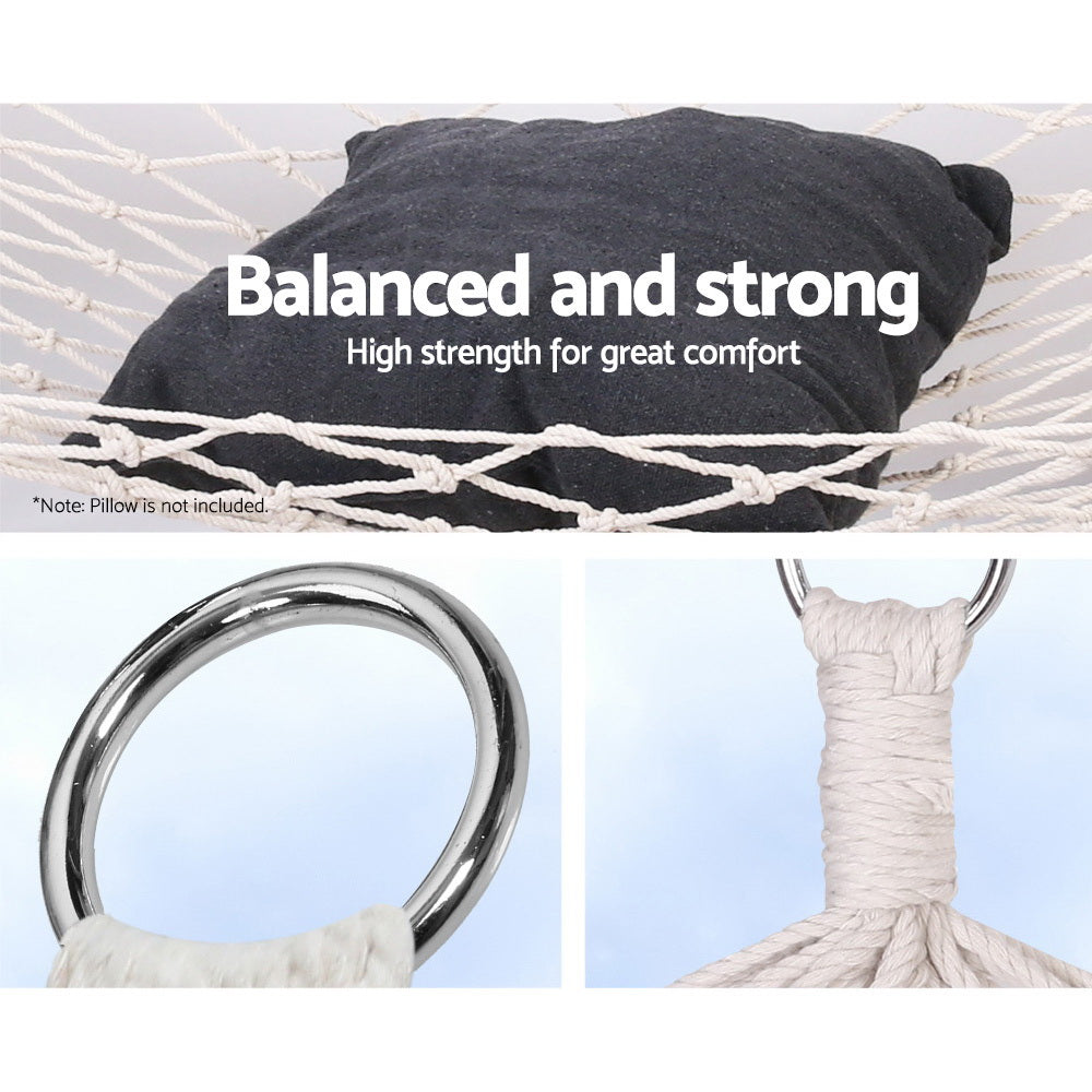 Riviera Cotton Rope Hammock – Cream – 245 cm
