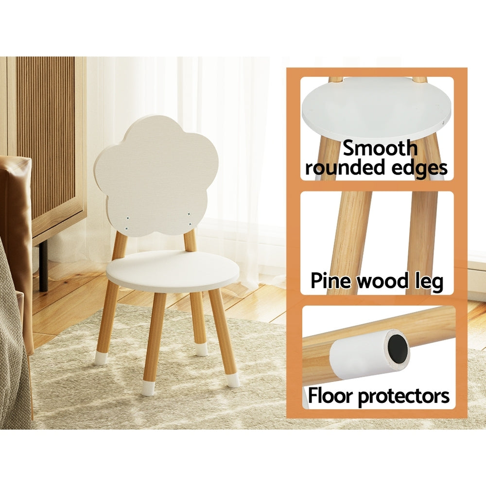 Haven Kids Table & Chair Set – White – Set of 5