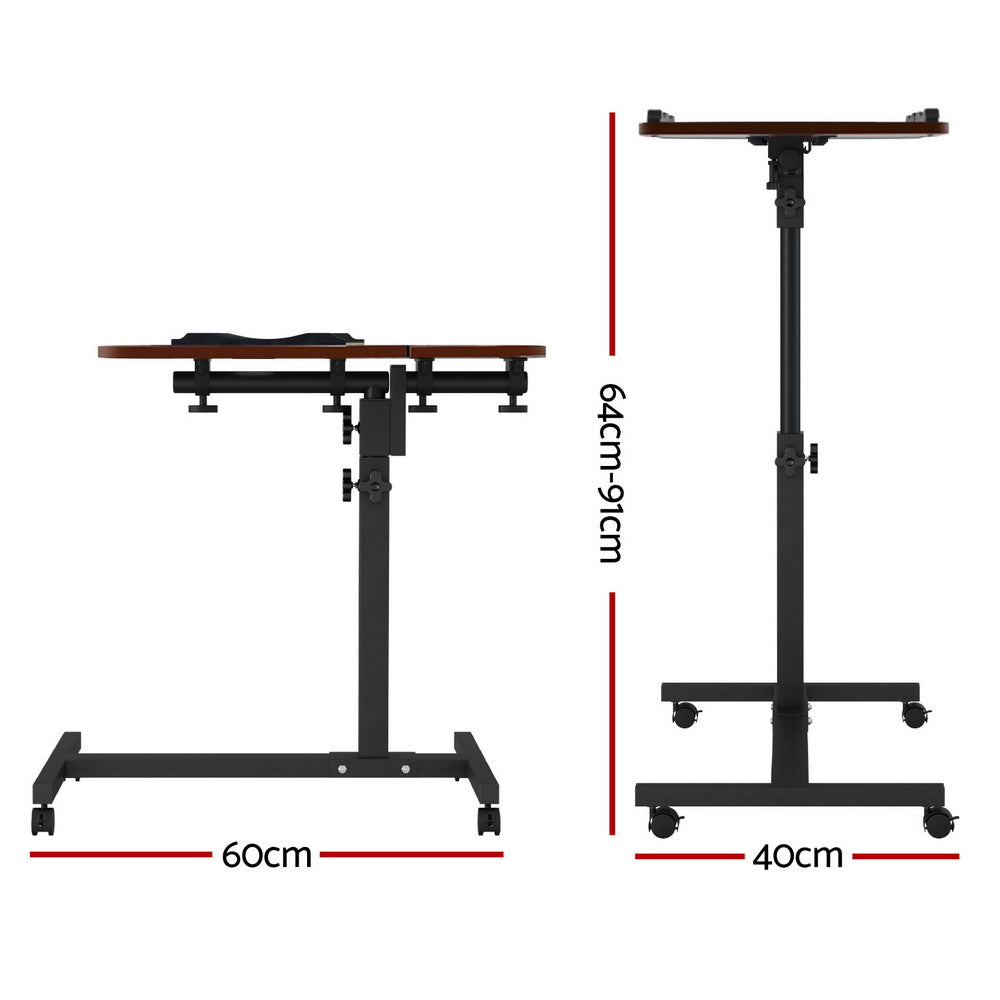 Sevon Mobile Laptop Desk – Walnut – 60 cm