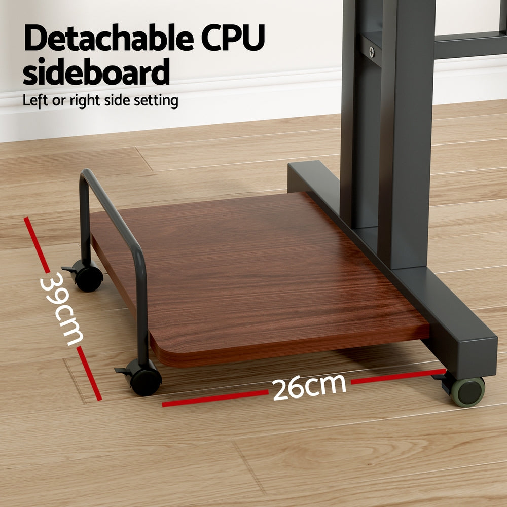 Harlow Mobile Twin Laptop Desk – Brown – 80 cm