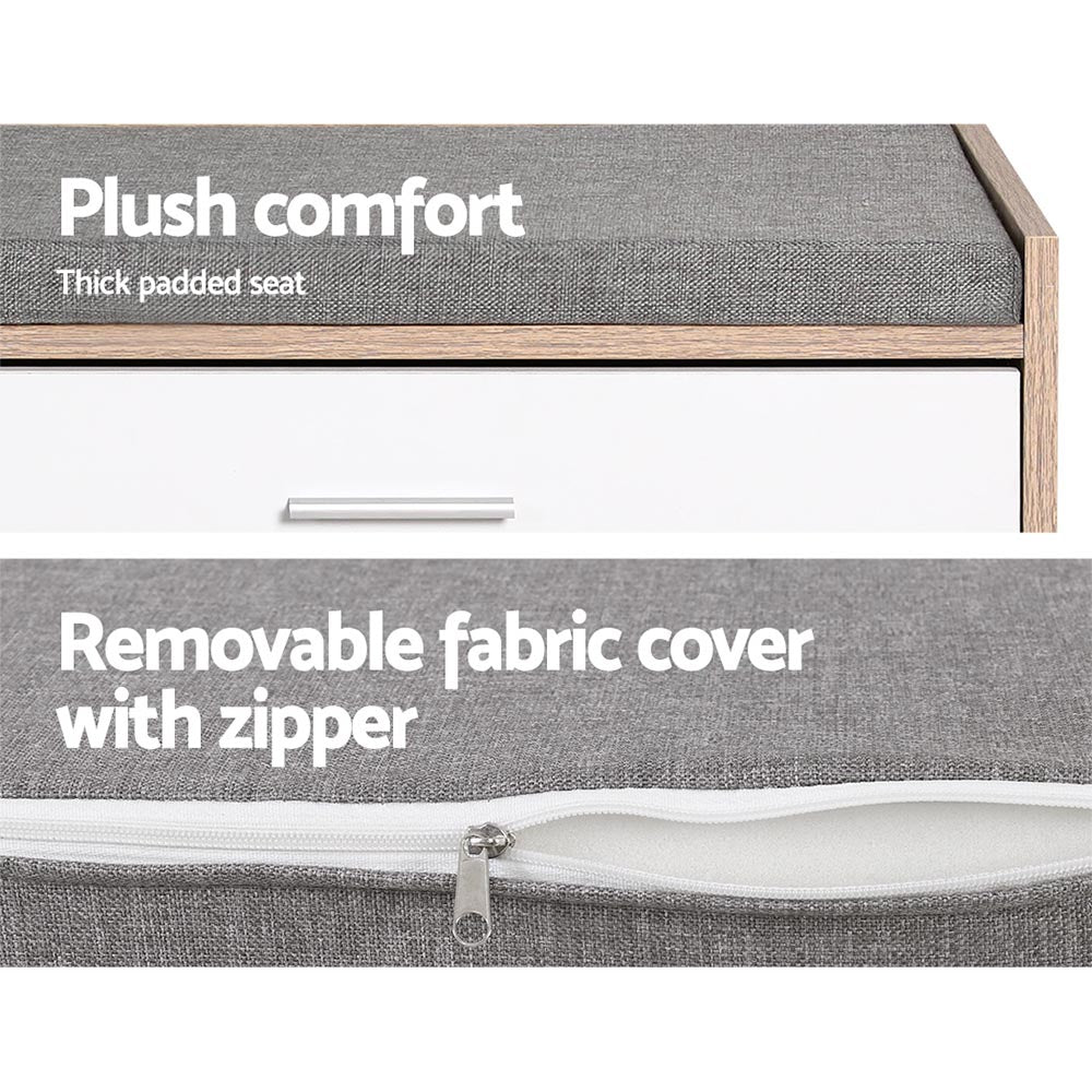 Veston Shoe Storage Bench – White – 60 cm