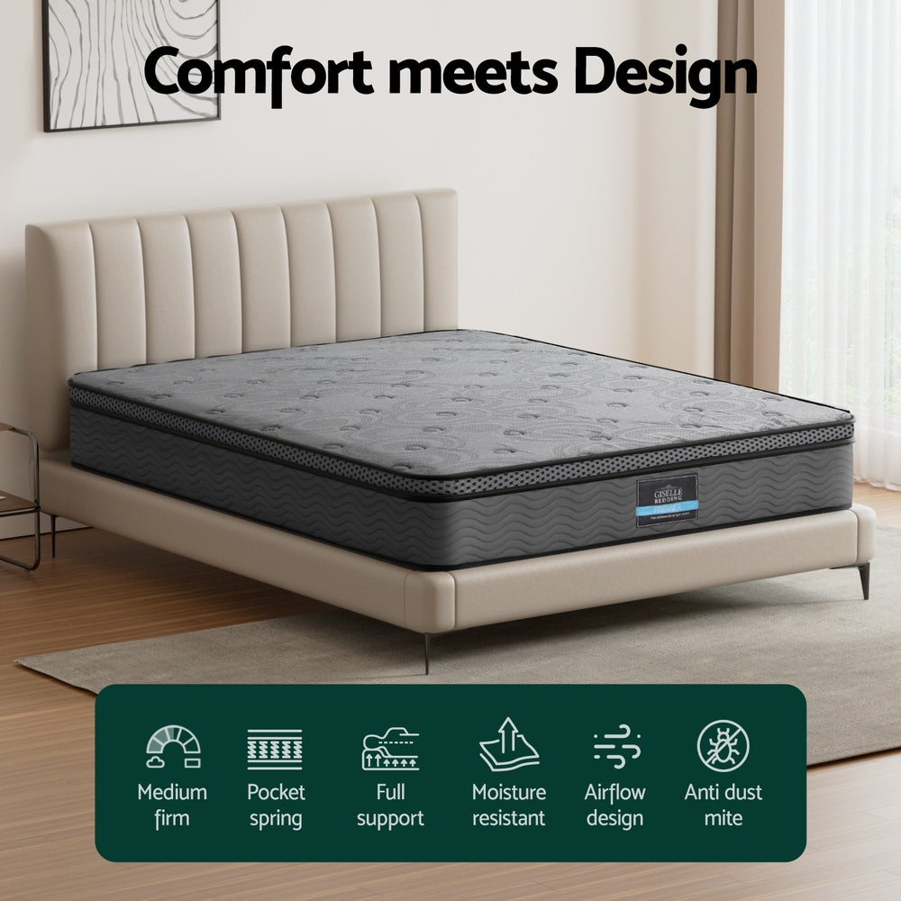 Reverie Euro Top Plush Mattress – Grey – King